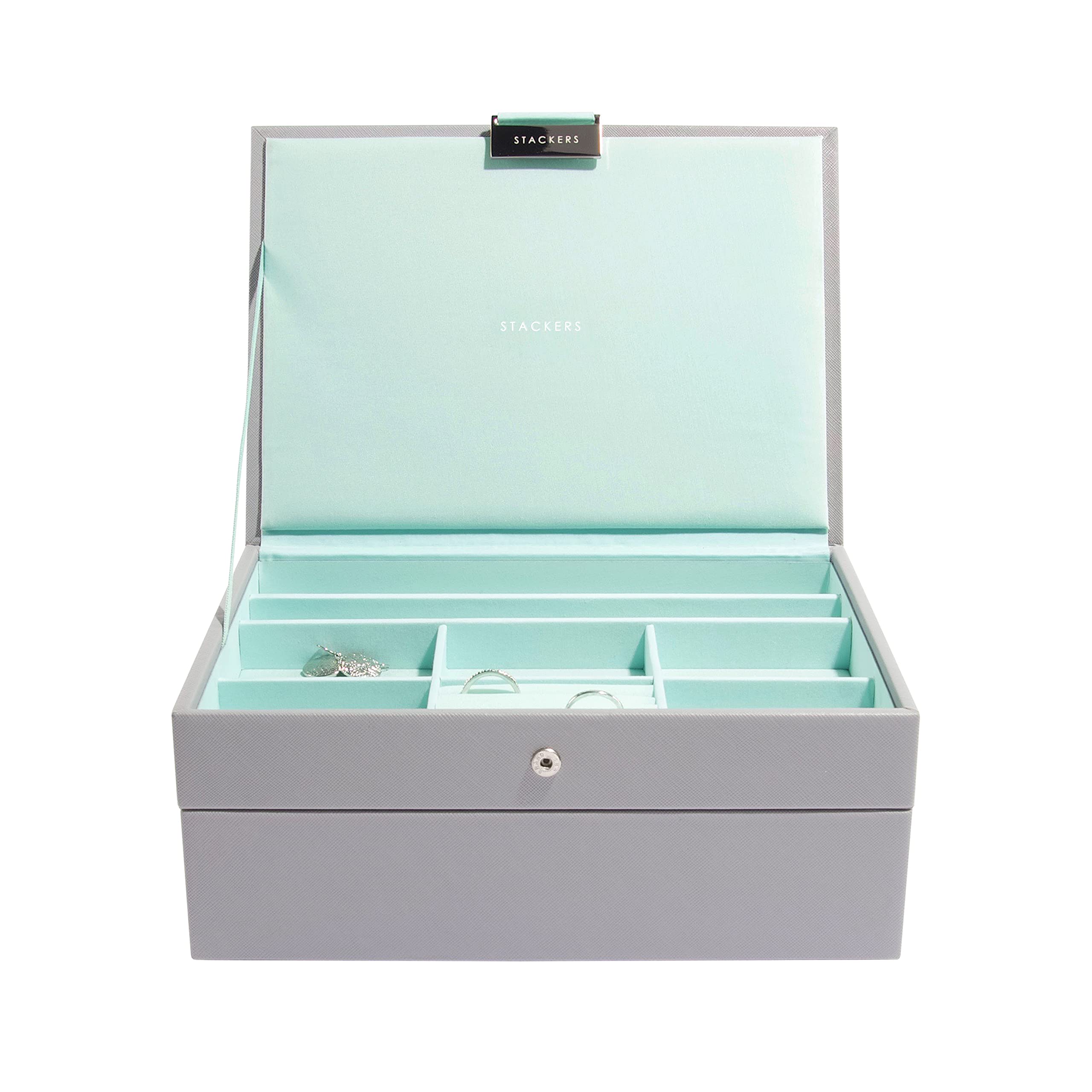 Stackers Dove Grey & Mint Classic Jewellery Box, Set of 2 — image 1