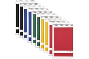 LABUK Steno Pads 6x9in10 Pack, Top Spiral Steno Notebooks, 80 Sheets Note Pads Assorted Color Gregg Rule for School, University, College, Work, Office