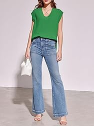 Saodimallsu Womens V Neck Sweater Vest Oversized