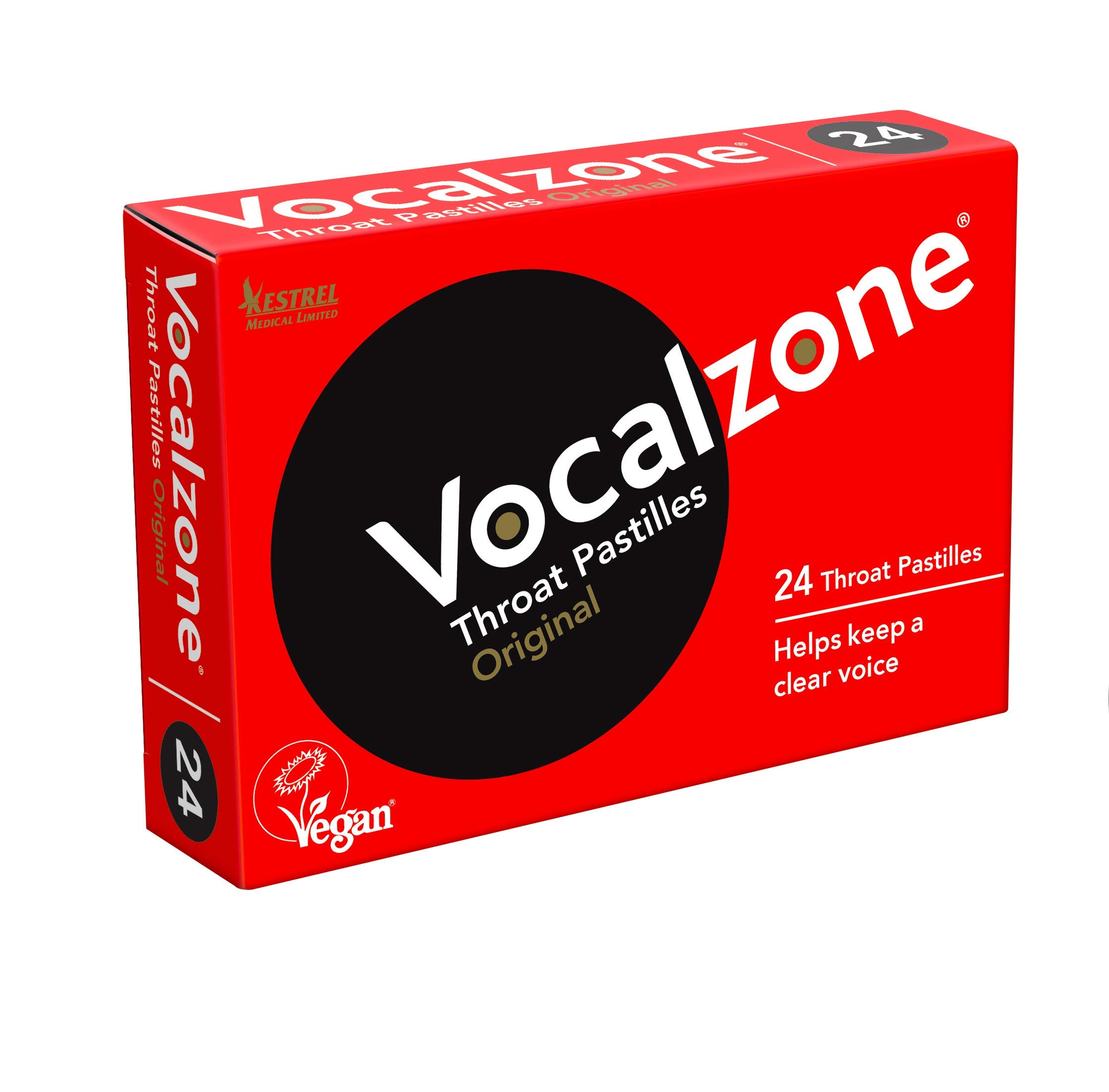 Vocalzone Throat Pastilles – Original 24 - for Sore Throats and Hoarseness When Overusing Your Voice. Produced and Sold in the United Kingdom Since 1912.