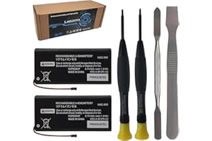 LAQUEENA HAC-006 (2-Pack) Battery Compatible with Nintendo Switch Joy-Con Controller, Rechargeable Internal Li-ion Battery for HAC-015, HAC-016 Left & Right Joy Con with DIY Repair Tool Kit