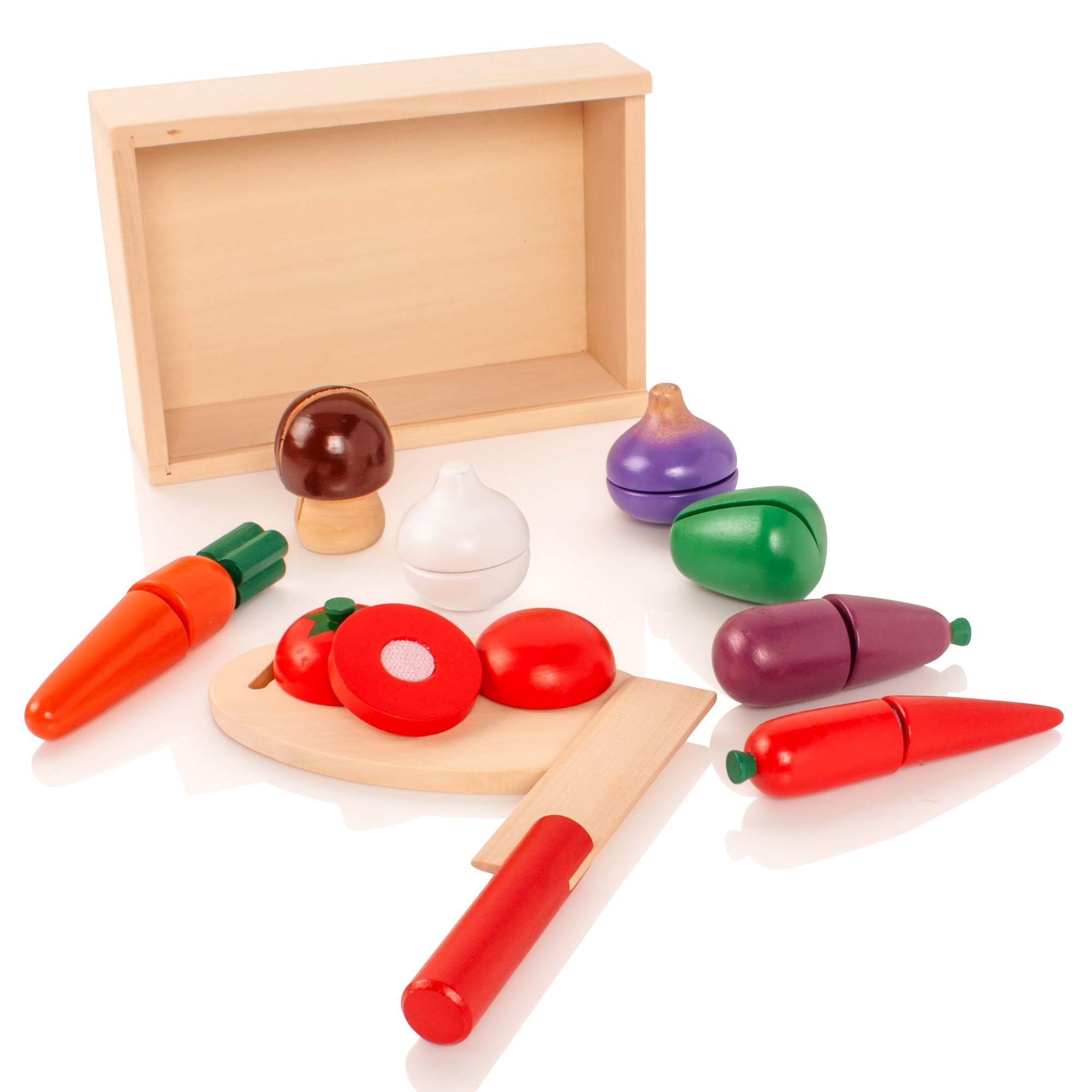 wooden chopping food toy