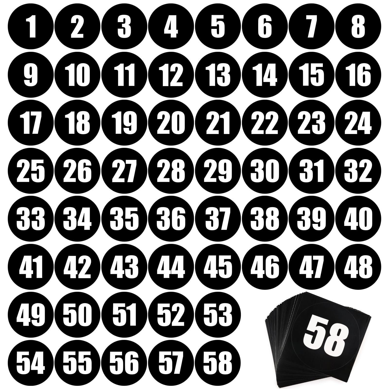 Photo 1 of 58 Pcs 4 Inch Classroom Floor Dots Floor Stickers, Multicolor Classroom Spots Markers Line Up Self Adhesive Vinyl Stickers for Preschool and Kindergarten Elementary Teachers Kids (Black)