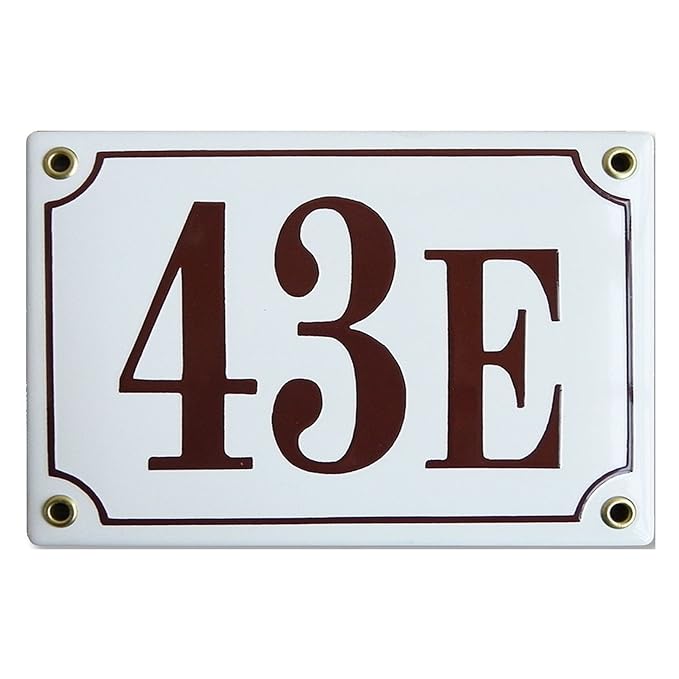 Hausnummer Hausnummernschild Emaille 12x17 cm mit Wunschnummer Premiumqualität
