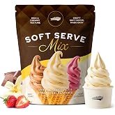 Snackathon Soft Serve Mix Variety Pack, 3 Creamy Flavors (Vanilla, Chocolate, Strawberry), Makes 3 Quarts, Preportioned Powder Mix for Ice Cream Maker, Frozen Desserts &amp; Neapolitan Ice Cream