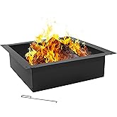 Sunnydaze Outdoor Steel Square Fire Pit Ring Insert, 36" Outer / 30" Inner | Easy Assembly, Above or In-Ground Firepit Liner for Backyard, Bonfire, or Camping, Metal Fire Ring for Outside Fire Pit