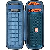 co2CREA Hard Travel Case Replacement for JBL Flip 7 6 5 Waterproof Portable Speaker (Black Case + Inside Ocean Blue)