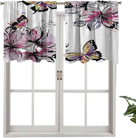 Hiiiman Cenefa de cortina para ventana de privacidad interior, diseño