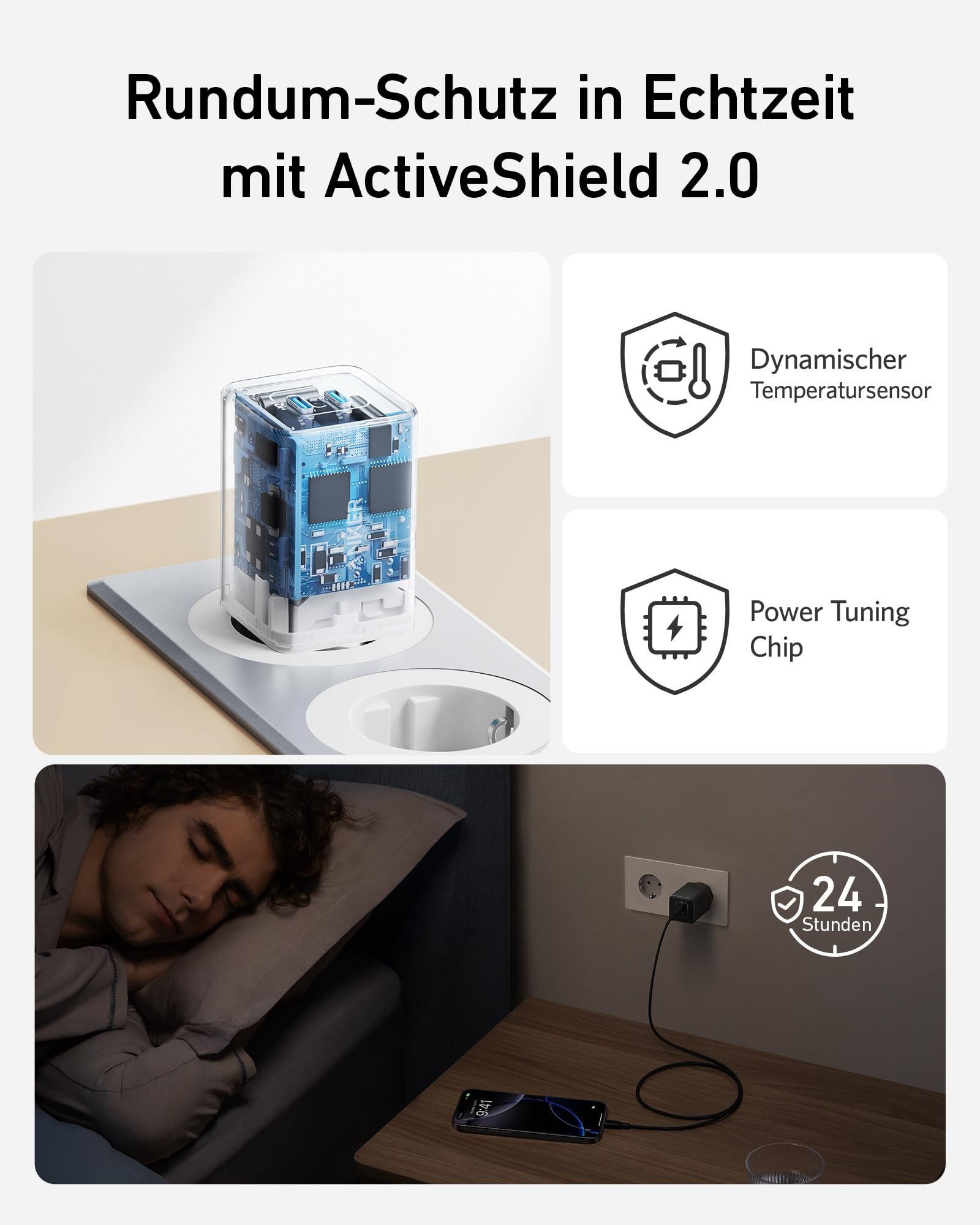 Anker 47W USB C Ladegerät, 523 Charger (Nano 3), kompakt mit 2 Anschlüssen GaN Schnellladegerät für iPhone 17/Pro/Pro Max/iPhone Air/16/15, Galaxy, Pixel 4/3, iPad/iPad mini (Kabel Nicht enthalten) 4