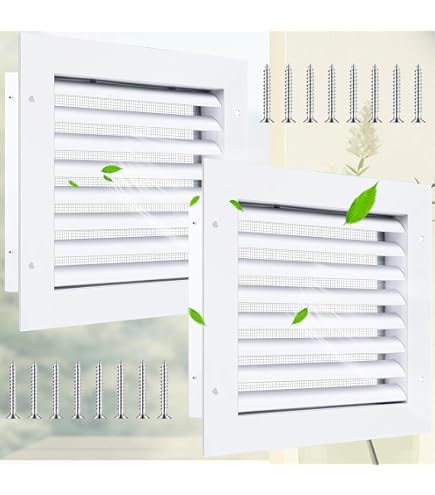 Naisfei 11.81" X 11.81" White Attic Gable Vent – Galvanized Steel With Screen Mesh Louver Cover For House, Shed, Garage, Ceiling Ventilation