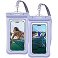 Spigen AquaShield Floating Universal Waterproof Phone Pouch, Waterproof Phone Case, PVC Protective Dry Bag Cases with IPX8 A610 Compatible with iPhone, Galaxy, Google (Pack of 2) - Floatable Aqua Blue
