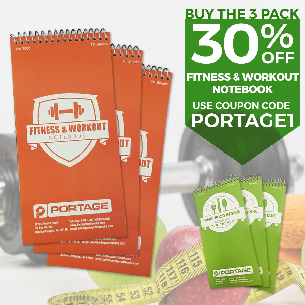 Daily Food Intake Journal Notebook – 4” x 8” Meal Tracker/Food Diary to Log Calories, Carbs, Fat Perfect for KETO – 140 Pages (3 Pack) : Office Products