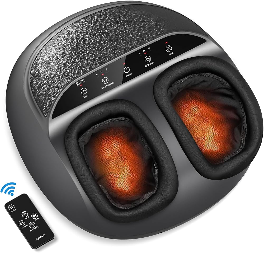 RENPHO Foot Massager with Heat Shiatsu Air Compression Deep Kneading