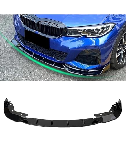 IKON MOTORSPORTS, Front Bumper Lip Compatible with 2019-2022 BMW G20 3-Series Sport Line, 3PCS Front Bumper Protector Spoiler Air Dam Chin IKON Style PP Gloss Black IKON MOTORSPORTS, Front Bumper Lip Compatible with 2019-2022 BMW G20 3-Series Sport Line, 3PCS Front Bumper Protector Spoiler Air Dam Chin IKON Style PP Gloss Black
