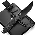 ODENWOLF W-FLAT Full Tang Survival Knife - D2 Steel Fixed Blade - Bushcraft, Camping, EDC & Hunting Knife - TPE Handle with Sheath