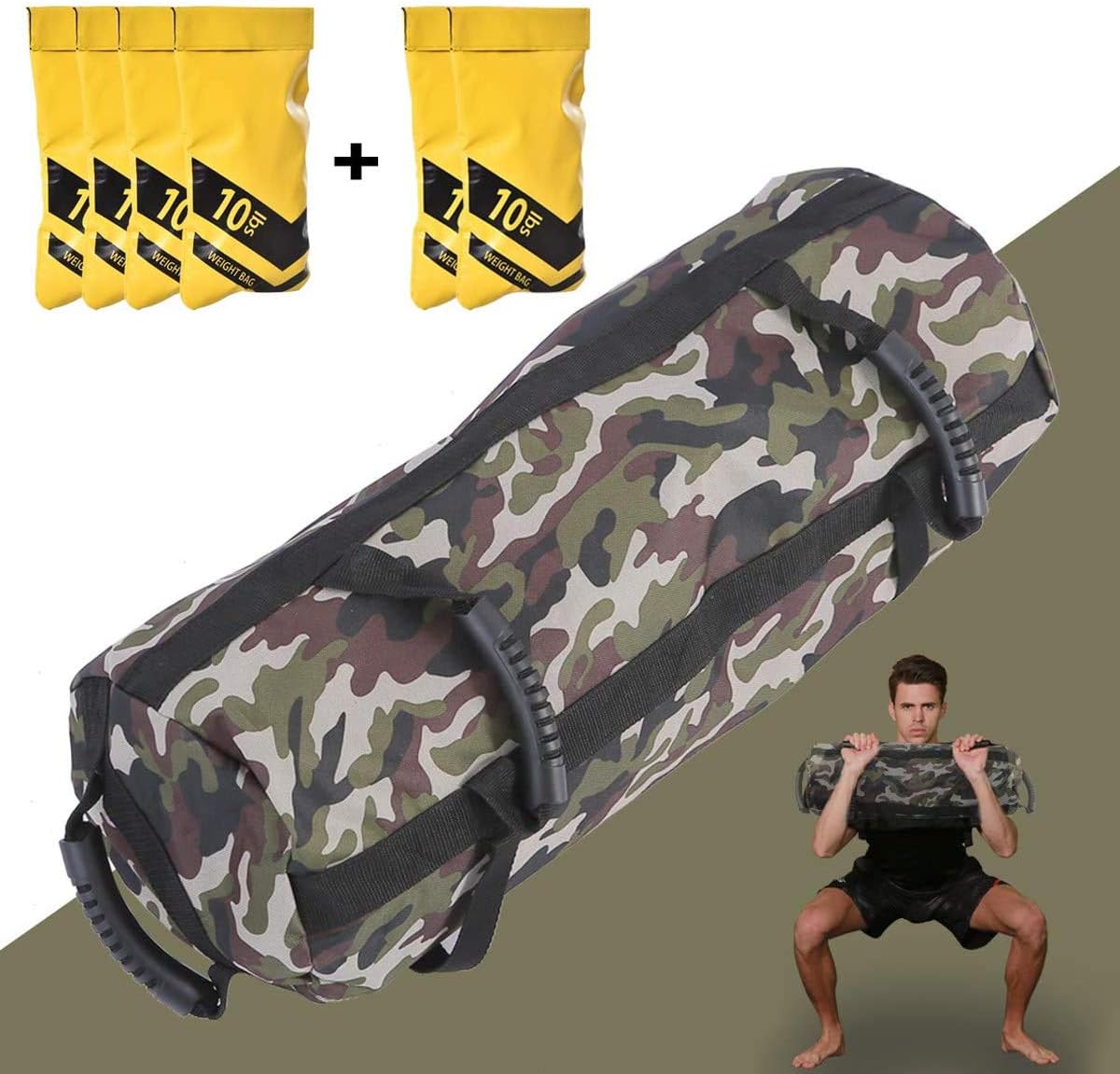 Estleys Workout Sandbag for Fitness 10 to 60 Lbs, Adjustable Military