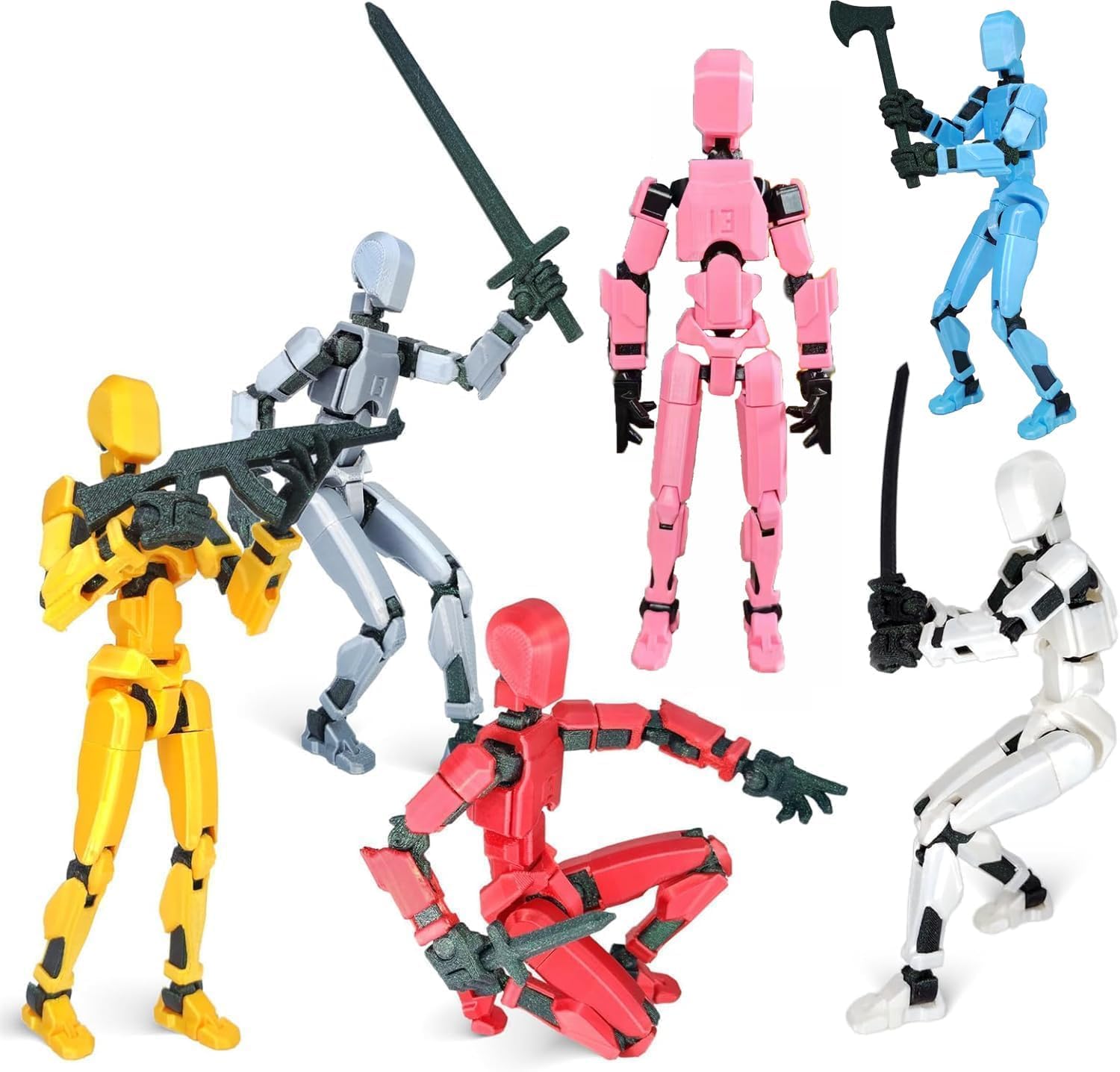 FoxVilla Assembly Completed T13 Action Figure, Assembled Titan 13 3D Printed Action Figure, Lucky 13 Action Figure Dummy 13