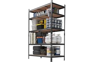 5-Tier Heavy Duty Garage Shelving, Metal Storage Shelves with 3250 Lbs Capacity, Shelving Unit for Garage, Basement, Warehous