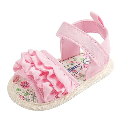 Amazon Lucaso ベビーサンダル 子供用 女の子 無地 お花 フリル