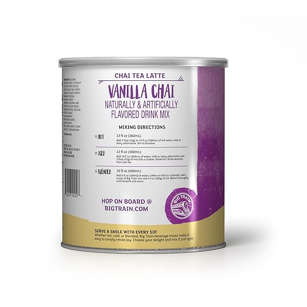 BIG TRAIN VANILLA CHAI TEA LATTE BEVERAGE MIX, 1.9 POUND (PACK OF 1)
