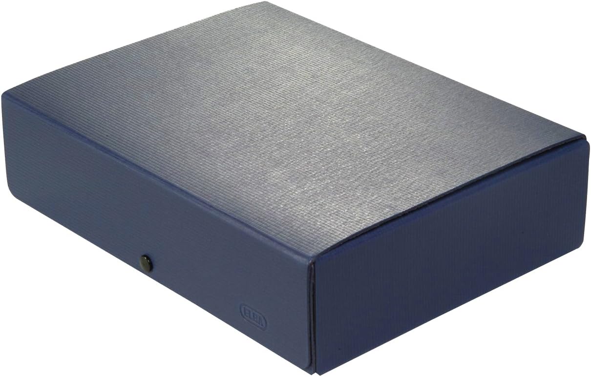 Elba 400000992 Box File with Push Button Fastening 1 cm for Approx 80 DIN A4 Pages 3 Flaps Label Black Capacity: 8 cm