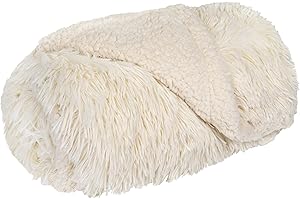 PetAmi Waterproof Dog Blanket for Small Medium Dogs, Calming Fleece Cat Blanket, Couch Protector Washable Sherpa Faux Fur Pet Throw for Puppy, Soft Reversible 29x40 Cream Beige