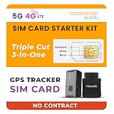 SpeedTalk Mobile GPS Tracker SIM Card Starter Kit | 3 in 1 Universal Simcard: Standard, Micro, Nano for Kids Senior Pet Car Fitness Activity 5G 4G LTE Tracking Devices | No Contract