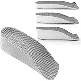 Height Increase Insoles for Men and Women, Foot Arch Contour Shoes Lifts for Men Orthopedic Heel Lift Cushion Gel Leg Discrepancy Balancer (Grey,3 Pairs - 1.5cm 2.5cm 3.5cm) (Grey)