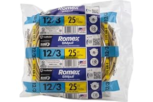 Southwire Romex Brand Simpull Solid Indoor 12/3 W/G NMB Cable 25ft coil - SW# 63947621