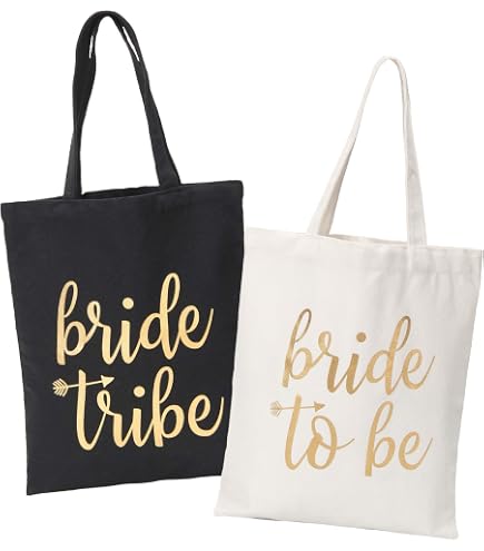 Bolsas De Algodón Premium Para Damas De Honor - Despedida De Soltera O Regalo Para Novia - Tamaño 35x40 Cm - Diseño Elegante Con Letras Y Flores