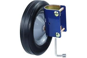 LAWNEAGLE 8" Gate Wheel for Metal Tube Gates (Fits 1-5/8" to 2" Diameter) – Heavy-Duty Solid Steel Frame with Durable Hard Rubber, Designed for All Terrains Including Concrete & Grass (Blue)