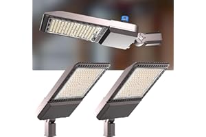 Lightdot 2Pack 320W LED Parking Lot Light (44800lm Eqv 1200W HPS) LED Pole Lights Outdoor with Slipfitter Mount, Dusk to Dawn Outdoor Lighting (Coverage: 66~110Ft at Height:30~50Ft)-