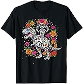 Dia De Los Muertos Skeleton Dinosaur Mexican Sugar Skull T-Shirt