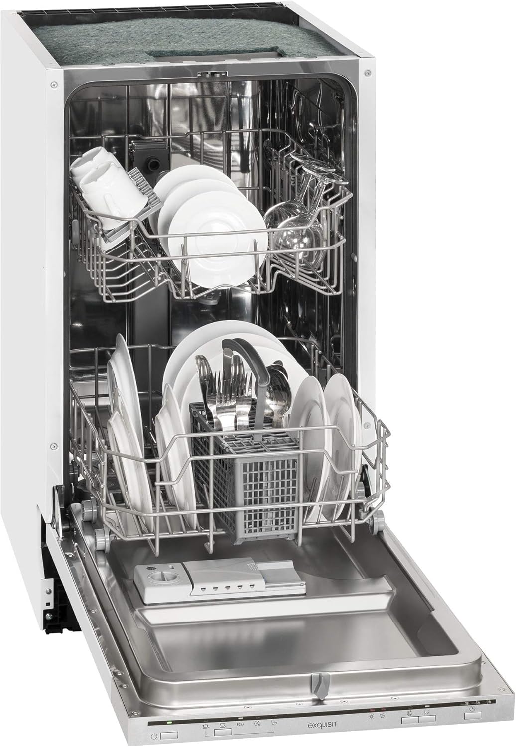 Exquisit Einbau-Geschirrspüler EGSP 1009 E | Vollintegriert, Einbaugerät | 9 Maßgedecke | Weiß