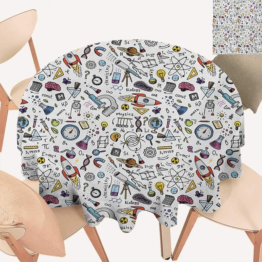 Lxldecor Educational Round Tablecloths, Science School