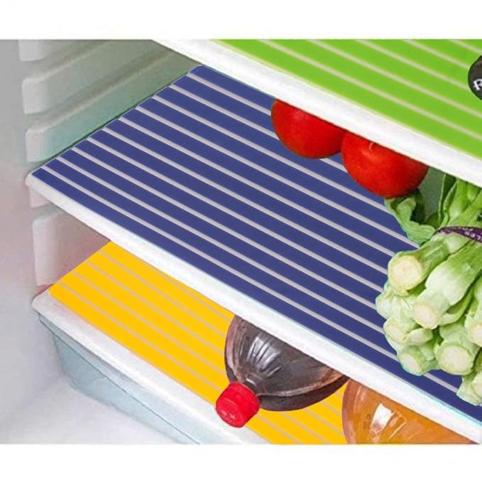Buy Kuber Industries Lining Design PVC 6 Piece Refrigerator Drawer Mat
