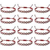 Gorgeoos 12 Pcs St Benedict Rosary Bracelet Set, Handmade Adjustable Red Cord with Medal & Cross, Religious Catholic Protection Jewelry Gifts for Women & Men