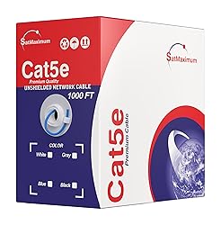 1000ft Cat5e Solid 24AWG Cable UTP Cat5 Bulk Pull