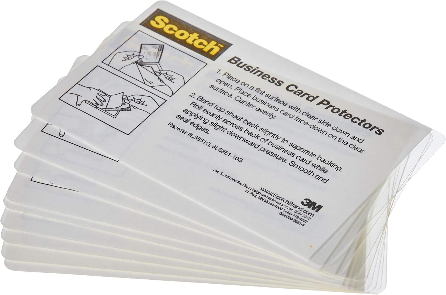 Amazon Com Scotch Self Sealing Laminating Pouches Business Card Size 2 Inches X 3 5 Inches 10 Pouches Ls851 10g Laminating Supplies Office Products