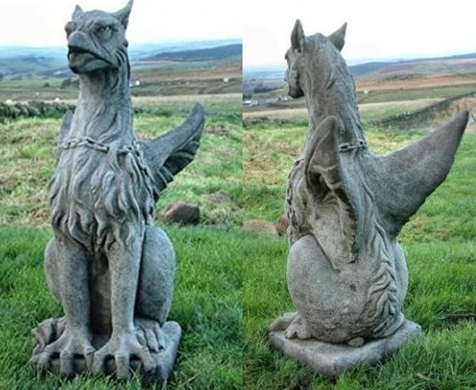 Large Griffin statue with chain Amazon.co.uk Garden & Outdoors