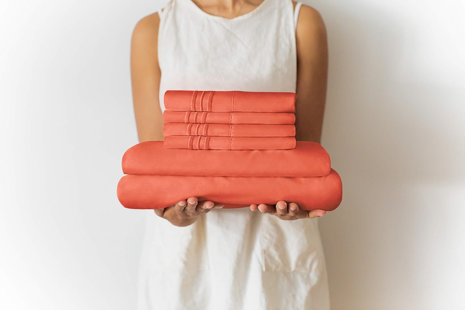 California King Size Sheet Set - 6 Piece Set - Hotel Luxury Bed Sheets - Extra Soft - Deep Pockets - Easy Fit - Breathable & Cooling - Wrinkle Free - Comfy - Coral Bed Sheets - Cali Kings Sheets: Home & Kitchen