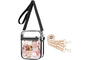 WEDDINGHELPER Clear Crossbody Bag, Clear Bag Stadium Approved, Clear Bag for Concerts