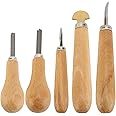 Xiuganpo 5Pcs Stone Setting Tool, Jewellers Stone Setting Claw Bezel Prong Lifter Pusher Roller Craft Tool with Ergonomic Wooden Handle, Stone and Gem Setting Jewelry Tool for Professional