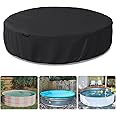 Bitubi 10 Ft Steel Round Stock Tank Pool Cover,Upgraded to Full Coverage to Prevent Rust and Aging(Black)
