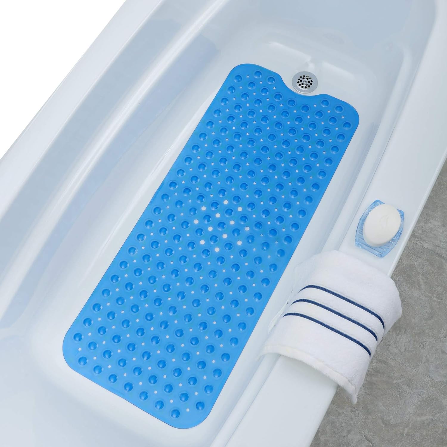 SlipX Solutions Extra Long Bath Mat 39 x 16 Inch, Non-Slip Traction for Tubs & Showers, Longer Than Standard Bathtub Mats (200 Suction Cups, Red): Home & Kitchen