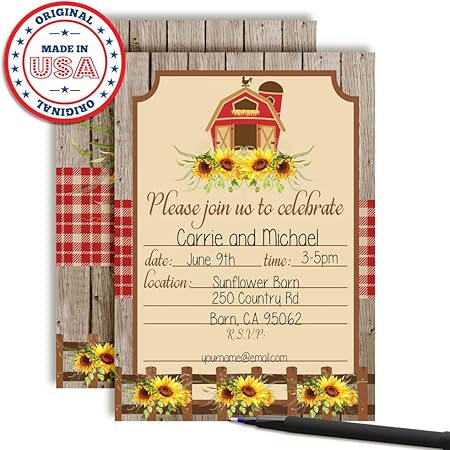Amazon Com Rustic Barn With Sunflowers Fall Autumn Party