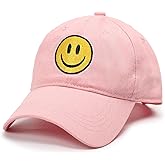 Smile Face Baseball Cap for Women Men Cute Baseball Caps Unstructured Cotton Dad Hat