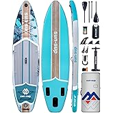 MW&QIYZN Inflatable Paddle Board for Adults, Inflatable Stand Up Paddle Boards with Premium SUP Board Accessories & Carry Bag, Wide Stance, Non-Slip Deck, Leash, Paddle