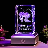 I Love You 3D Heart Rose Crystal LED Color Night Light, Christmas Day Valentine's Day Girlfriend Boyfriend Birthday Gift,for Mother and Aunt, Cute Long-Distance Friendship Gift