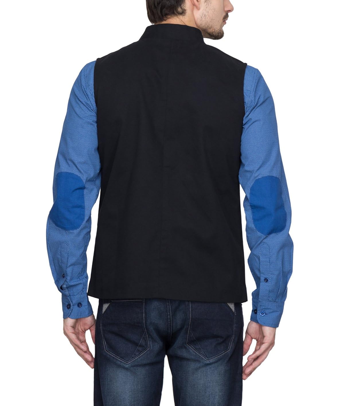 hypernation black color cotton nehru jacket